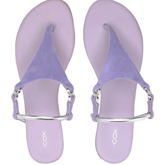 COX Leather/Suede Sandals Lavender Color NWOT - Picture 1 of 11